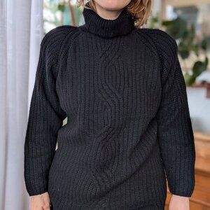 Jeanne Pierre - 90s vintage Lambswool turtleneck cable sweater - medium